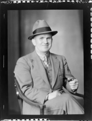 Wrestler, Walter Miller, wearing a suit