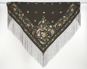 Artist unknown :[Embroidered Chinese silk shawl belonging to Katherine Mansfield] [made ca 1900]