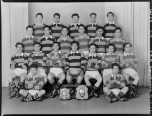 Avonhurst Maori Hostel, Wellington, rugby union team with shields