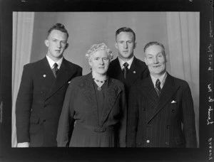 Family group with swimming champion