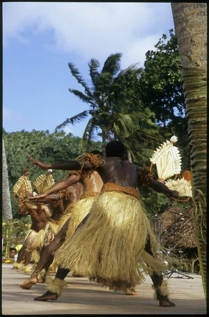 Men from Fiji dancing at Utulei during the 10th Festival of Pacific Arts, Pago Pago, American Samoa