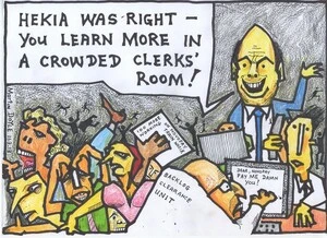 Doyle, Martin, 1956- :'Hekia was right - you learn more in a crowded clerks' room!' l1 March 2013