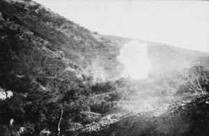 Shell bursting in a valley, Gallipoli