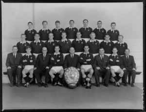 Wellington rugby representative team of 1963, with Ranfurly Shield