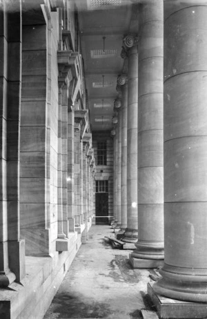 Marble columns in front loggia [Parliament Buildings]