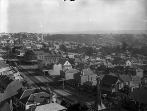 Part 8 of a 8 part panorama of Auckland, looking down over Hobson Street