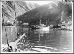 Whaling ship Tuatea returning to Fishing Bay, Tory Channel - Photograph taken by Sanders Photo Studio