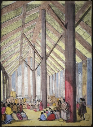 [Barraud, Charles Decimus] 1822-1897 :[Interior of Otaki Church, ca 1851] / Working Men's Educational Union WM 13. [1850s or early 1860s]