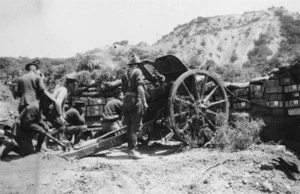 Field gun in action, Gallipoli, Turkey
