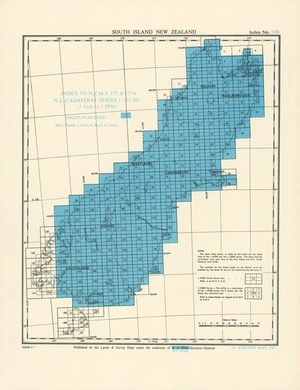 Index to N.Z.M.S. 177 & 177A N.Z. cadastral series 1:63,360 (1 inch to 1 mile). South Island New Zealand [electronic resource].