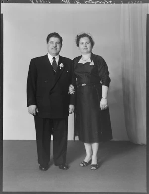 Unidentified man and woman, possibly Mr and Mrs Floratos at the Floratos family wedding