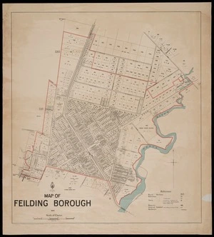 Map of Feilding borough / B.A. Broadhead, delt. ; T. Brook, Chief Surveyor.