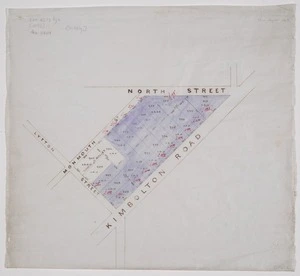 [Creator unknown] :[A block of town sections, Feilding] [ms map]. [1893].