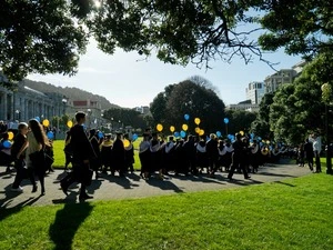 Massey University student graduation march, May 2012