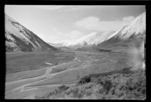 Brian Wilson Trip, the Wilburforce River Valley between a snow covered Rolleston and Birdwood Mountain Ranges, Lake Coleridge, Central Canterbury Region