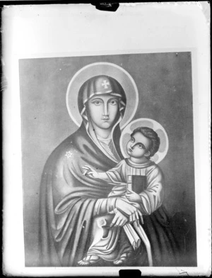 Portrait drawing of Mary and Jesus, by R Kahlen and M Gladbach
