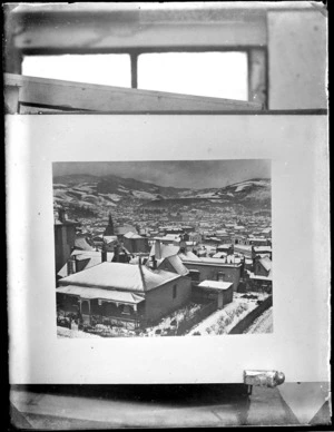 Township of Dunedin, covered in snow - Photograph taken by Burton Brothers, Dunedin
