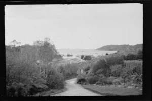 View of wharf, hotel and boats in Half Moon Bay, Oban, Stewart Island, (Rakiura)