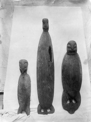 Maori wooden carved coffins