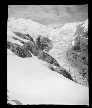 Snow covered mountain slope, during Karangarua-Ohau trip, Westland