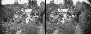 Lydia Williams, in the garden of her cottage at Carlyle Street, Napier