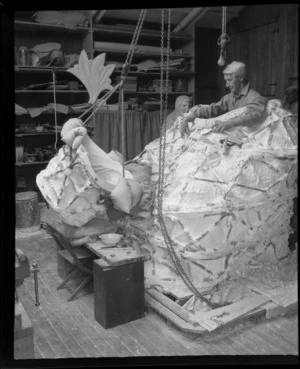 Francis Shurrock with a mould in his studio