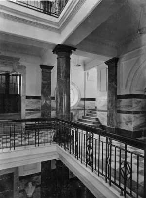 Marble work on first floor [Parliament Buildings]