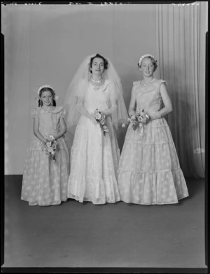 Unidentified bride and attendants, probably Rodgers family wedding