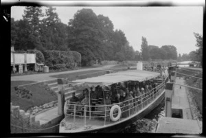 Passenger boat 'Wargrave', moored in lock on the River Thames, between London and Oxford, England