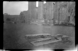 Open stone coffin in grounds of Furness Abbey, United Kingdom