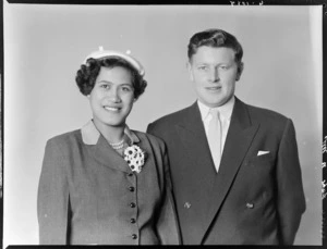 Unidentified bride and groom, probably Lake family wedding