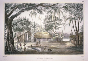 Sainson, Louis Auguste de b 1801 :Village de Manevai. (Vani-Koro) /de Sainson pinx ; Milbert lith ; J.Tastu editeur ; lith A Bes. Pl. 182. [1828]