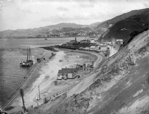 Kaiwharawhara, Wellington, during land reclamation