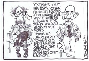 Scott, Thomas, 1947- :Yesterday's Soviet era, North Korean electricity boss, paid a civil servant wage presided over the generation of the cheapest wholesale electricity in the world... 24 April 2013