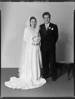 Unidentified bride and groom, probably Prichard family wedding