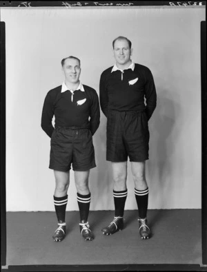 P B Vincent and R H Duff, members of the All Blacks, New Zealand representative rugby union team