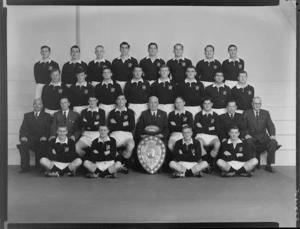 Wellington representative rugby union team of 1956, with Ranfurly Shield