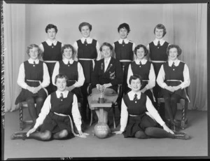 Wellington East Old Girls' basketball senior A grade team of 1956
