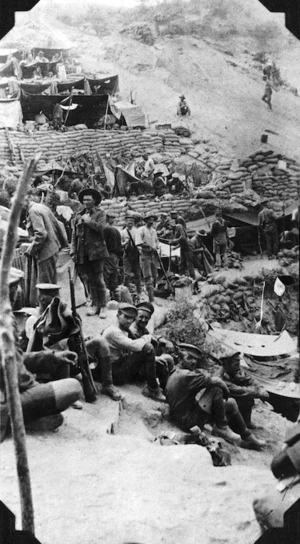 Soldiers on terraces, Gallipoli, Turkey
