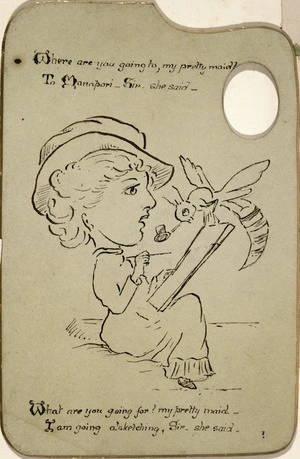 Holmes, Katherine McLean, 1849-1925 :[Girl sketching. 1880s?]