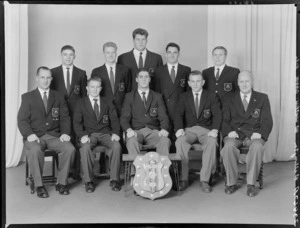 Wellington Wrestling Association representatives of 1960, with shield