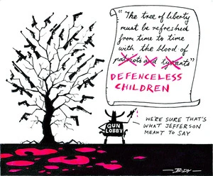 Body, Guy Keverne, 1967-:"The tree of liberty must be refreshed from time to time with the blood of (patriots and tyrants) defenceless children" 17 December 2012