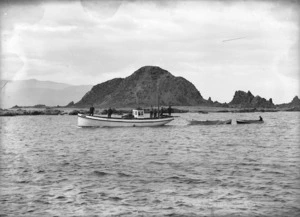 Fishermen on board a boat in Island Bay, Wellington