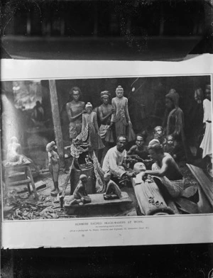 Burmese sacred image-makers, showing Buddhist sculptures and artists