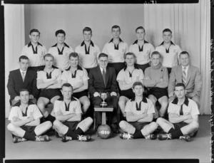 Wellington association football representatives, under 18 soccer team of 1959 with cup