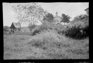 View of Kawhia Anglican Church and lych gate, Kawhia, Ōtorohanga District, Waikato Region