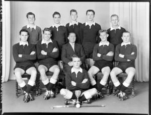 Karori Hockey Club, Wellington, 2nd XI team of 1959, with trophy