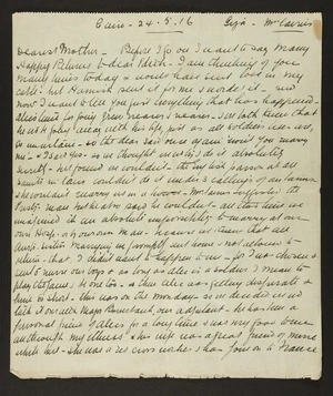 Letter from Mildred Jane Salt to her mother