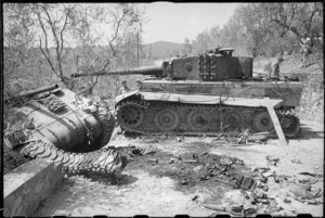 Wrecked World War II tanks, south of Florence, Italy - Photograph taken by George Kaye