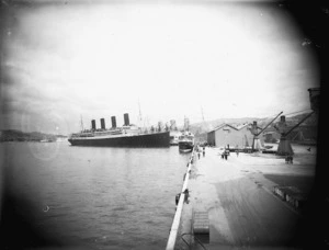 Wharf, with the ship Aquitania